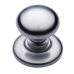Heritage Brass Round Centre Door Knob, Satin Chrome