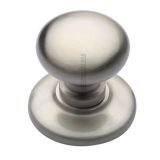 Heritage Brass Round Centre Door Knob, Satin Nickel