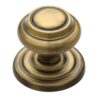 Heritage Brass Round Centre Door Knob, Antique Brass