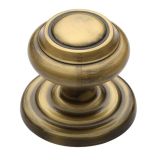 Heritage Brass Round Centre Door Knob, Antique Brass