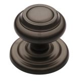 Heritage Brass Round Centre Door Knob, Matt Bronze