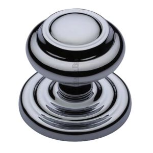 Heritage Brass Round Centre Door Knob, Polished Chrome