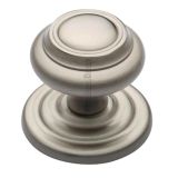 Heritage Brass Round Centre Door Knob, Satin Nickel