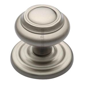 Heritage Brass Round Centre Door Knob, Satin Nickel