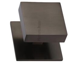 Heritage Brass Square Centre Door Knob, Matt Bronze