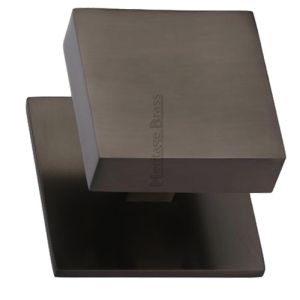 Heritage Brass Square Centre Door Knob, Matt Bronze
