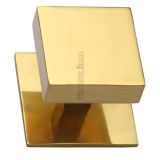 Heritage Brass Square Centre Door Knob, Polished Brass