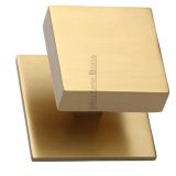 Heritage Brass Square Centre Door Knob, Satin Brass