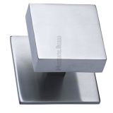 Heritage Brass Square Centre Door Knob, Satin Chrome