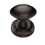 Heritage Brass Suffolk Mortice Door Knobs, Matt Bronze -   (sold in pairs)