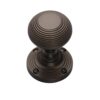 Heritage Brass Reeded Mortice Door Knobs, Matt Bronze  (sold in pairs)