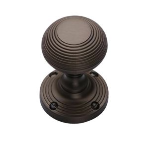 Heritage Brass Reeded Mortice Door Knobs, Matt Bronze  (sold in pairs)