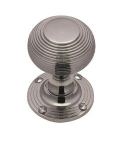 Heritage Brass Reeded Mortice Door Knobs, Polished Chrome  (sold in pairs)