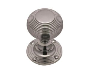 Heritage Brass Reeded Mortice Door Knobs, Polished Chrome  (sold in pairs)