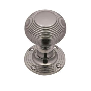 Heritage Brass Reeded Mortice Door Knobs, Polished Chrome  (sold in pairs)