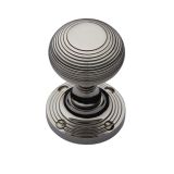 Heritage Brass Reeded Mortice Door Knobs, Polished Nickel  (sold in pairs)