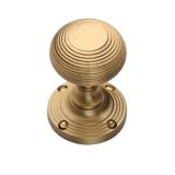 Heritage Brass Reeded Mortice Door Knobs, Satin Brass  sold in pairs)