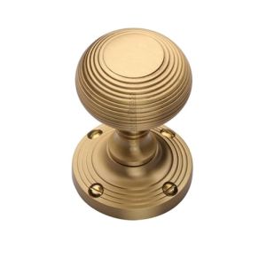 Heritage Brass Reeded Mortice Door Knobs, Satin Brass  sold in pairs)