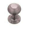 Heritage Brass Reeded Mortice Door Knobs, Satin Chrome  (sold in pairs)