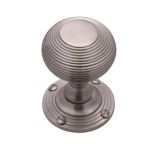 Heritage Brass Reeded Mortice Door Knobs, Satin Chrome (sold in pairs)