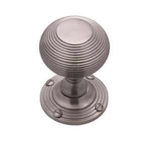 Heritage Brass Reeded Mortice Door Knobs, Satin Chrome (sold in pairs)