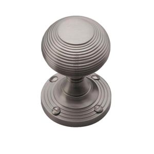 Heritage Brass Reeded Mortice Door Knobs, Satin Nickel (sold in pairs)