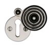 Heritage Brass Standard Round Reeded Covered Key Escutcheon, Polished Nickel