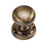 Heritage Brass Victoria Mortice Door Knobs, Antique Brass  (sold in pairs)