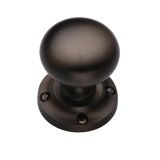 Heritage Brass Victoria Mortice Door Knobs, Matt Bronze  (sold in pairs)