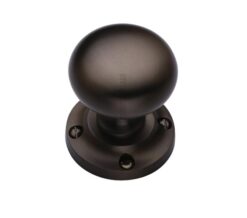 Heritage Brass Victoria Mortice Door Knobs, Matt Bronze  (sold in pairs)