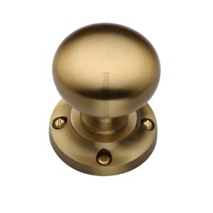 Heritage Brass Victoria Mortice Door Knobs, Satin Brass  (sold in pairs)