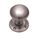 Heritage Brass Victoria Mortice Door Knobs, Satin Chrome  (sold in pairs)