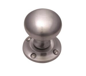 Heritage Brass Victoria Mortice Door Knobs, Satin Chrome  (sold in pairs)