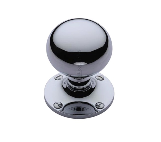 Heritage Brass Westminster Mortice Door Knobs, Polished Chrome  (sold in pairs)