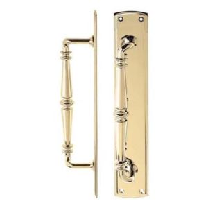 Renata Door Solid Brass Pull Handle on Backplate (Multiple Finish) & Dimensions 382mm x 64mm