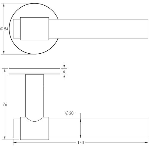 CR-103 Cylindrical Bar Lever with a Bold Collar