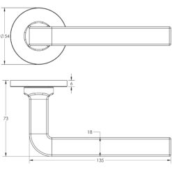 CR-104 Antique Brass Fixed Dead Round Rose Door Handle