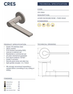 CR-105 Curved Stem Door Handle - Image 3