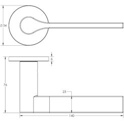 CR-105 Antique Brass Fixed Dead Round Rose Door Handle