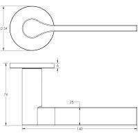CR-105 Curved Stem Door Handle