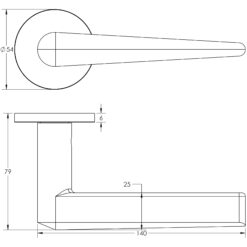 CR-107 Antique Brass Fixed Dead Round Rose Door Handle