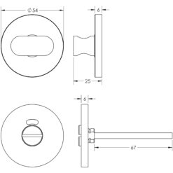 CR-801 Antique Brass Thumb Turn & Lock Round Rose