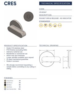 CR-803 Thumbturn and Release - Image 3