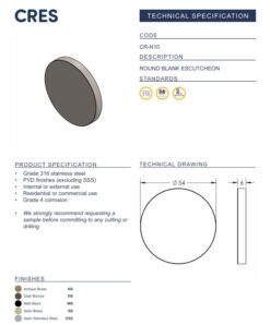 CRES Blank Circular Rose Escutcheon - Image 4