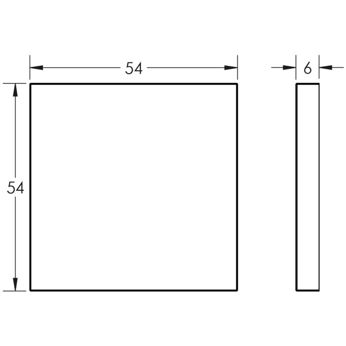 CRES Blank Sqaure Rose Escutcheon