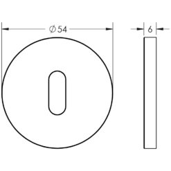 CR-R10 Satin Stainless Steel Standard Keyway Round Rose Escutcheon