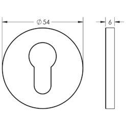 CR-S10 Satin Stainless Steel Euro Keyway Round Rose Escutcheon