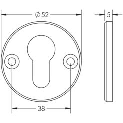 CRES Antique Brass Euro Escutcheon Face Fixed