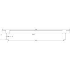 CRES 425mm Bolt Through Antique Brass T-Bar Pull Handle
