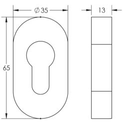 CRES Oval Antique Brass Euro Escutcheon